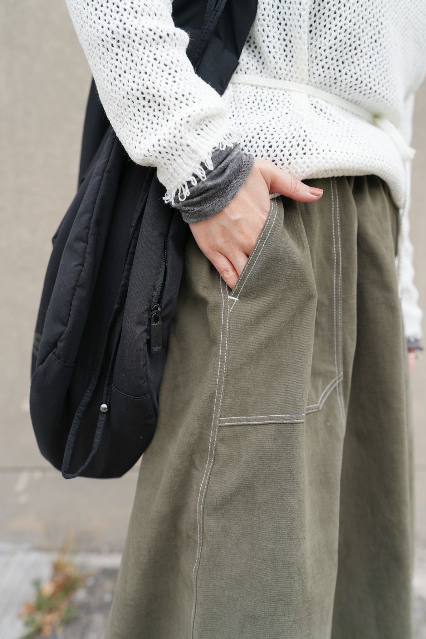 MZ609 A-CUT CONTRAST STITCH SKIRT