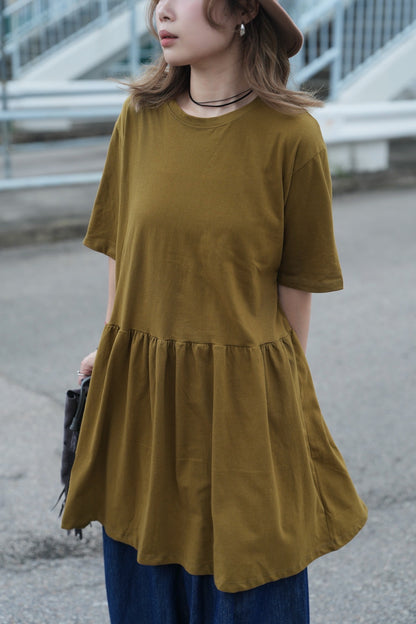 MZ752 COTTON T-SHIRT DRESS 【 2件減-$30 】