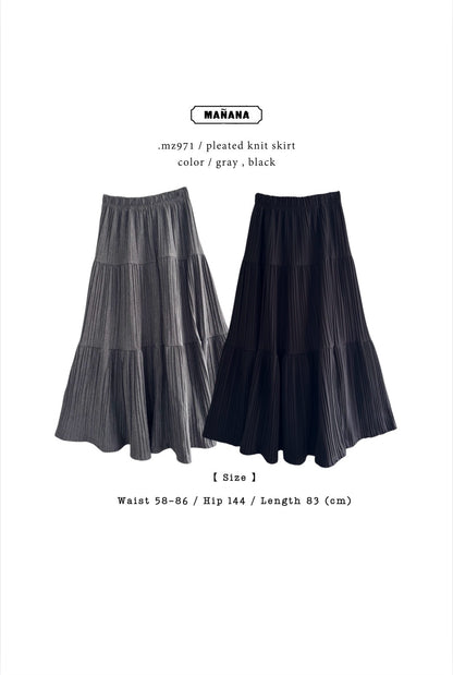 MZ971 PLEATED KNIT SKIRT