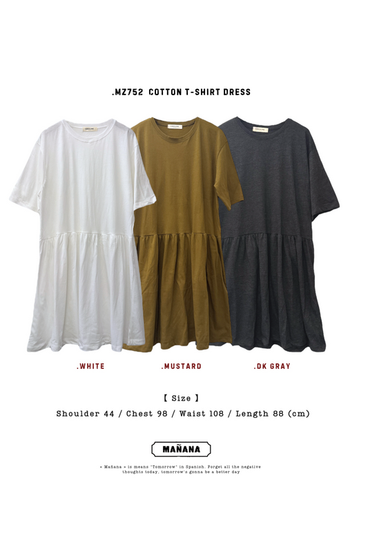 MZ752 COTTON T-SHIRT DRESS 【 2件減-$30 】