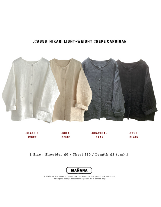 CA656 Hikari Light-Weight Crepe Cardigan