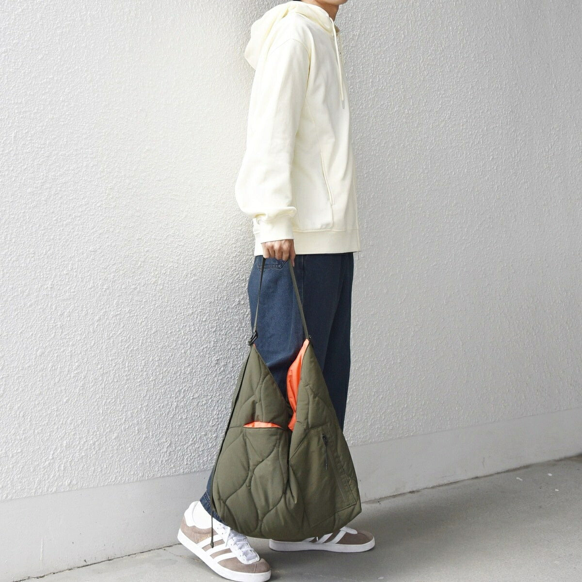 NA499 2-TONE QUILTED AZUMA 2WAY SHOULDER BAG
