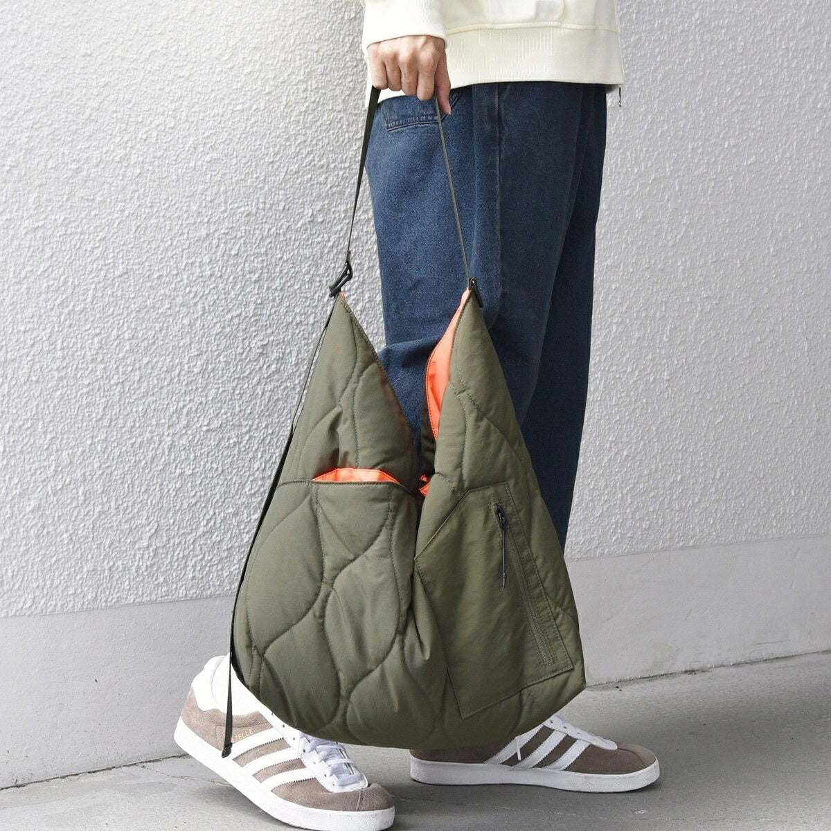 NA499 2-TONE QUILTED AZUMA 2WAY SHOULDER BAG