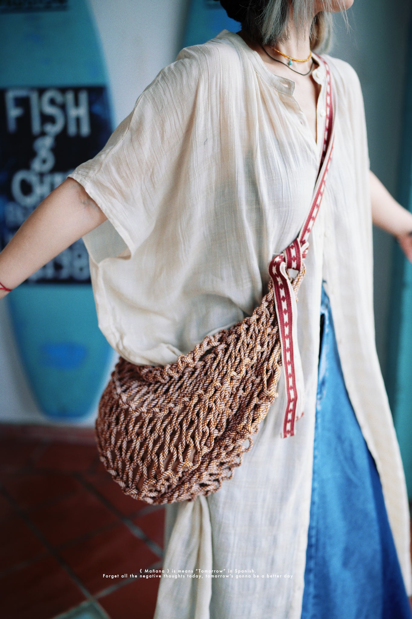 CA626 Mañana Handmade 2way Macrame Bag