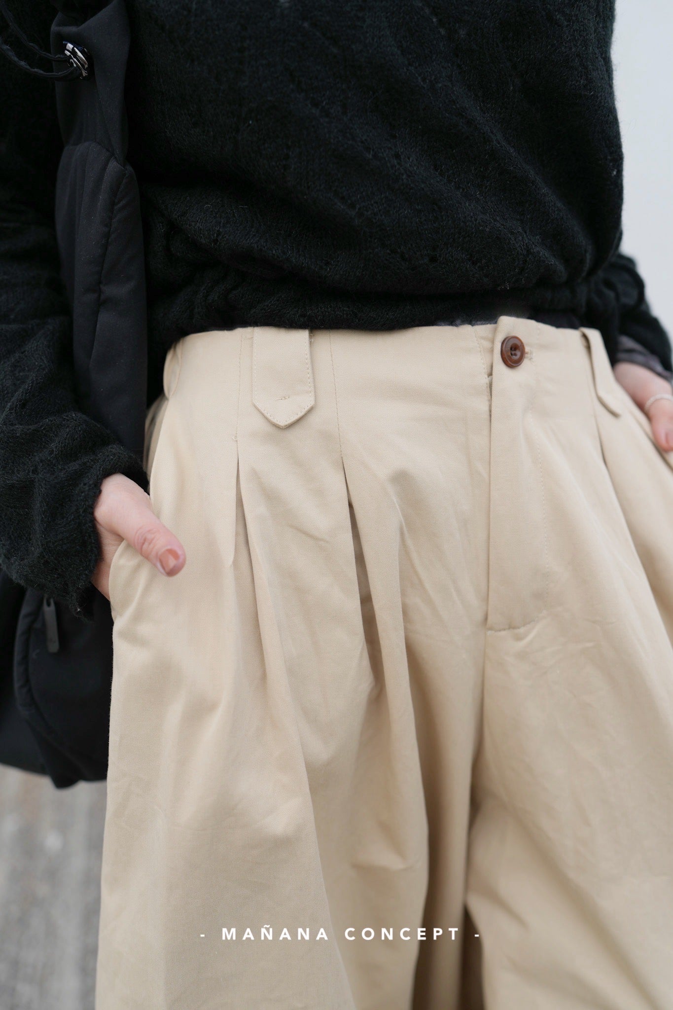 MZ617 COTTON WIDE LEG CULOTTES IN BEIGE