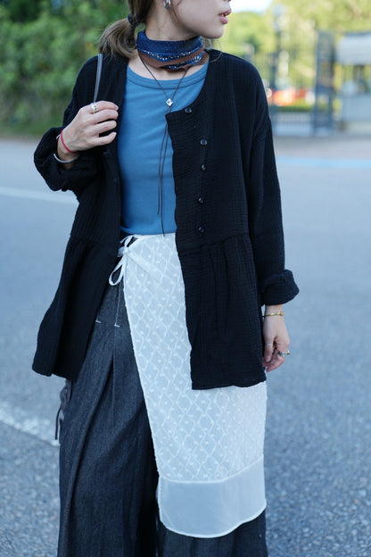 CA912 SLANTED COLLAR LOOSE BLOUSE