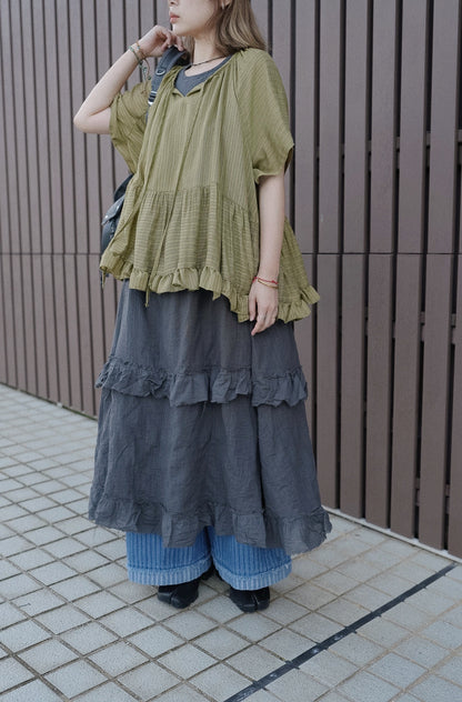 MB0014 SILKY DOBBY STRIPE BLOUSE