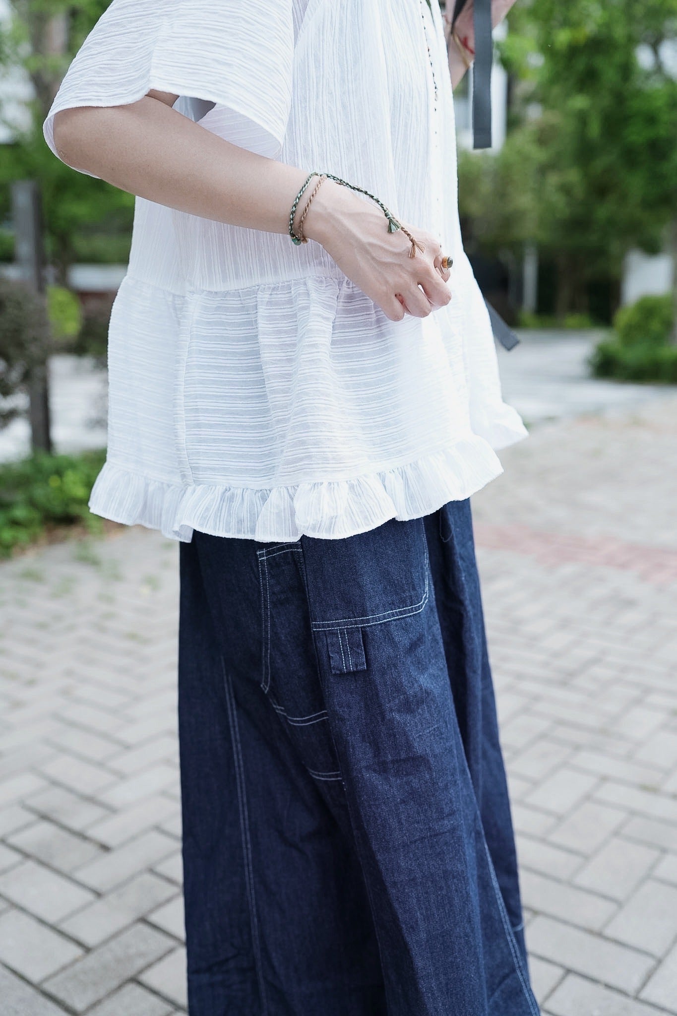 MB0014 SILKY DOBBY STRIPE BLOUSE