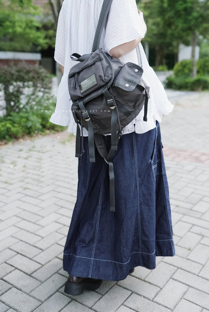 CB130 BELTED DENIM SKIRT