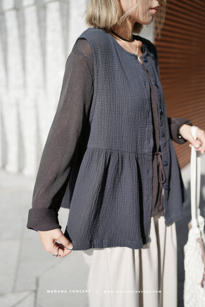 CA659 2WAY GAUZE VEST TOP