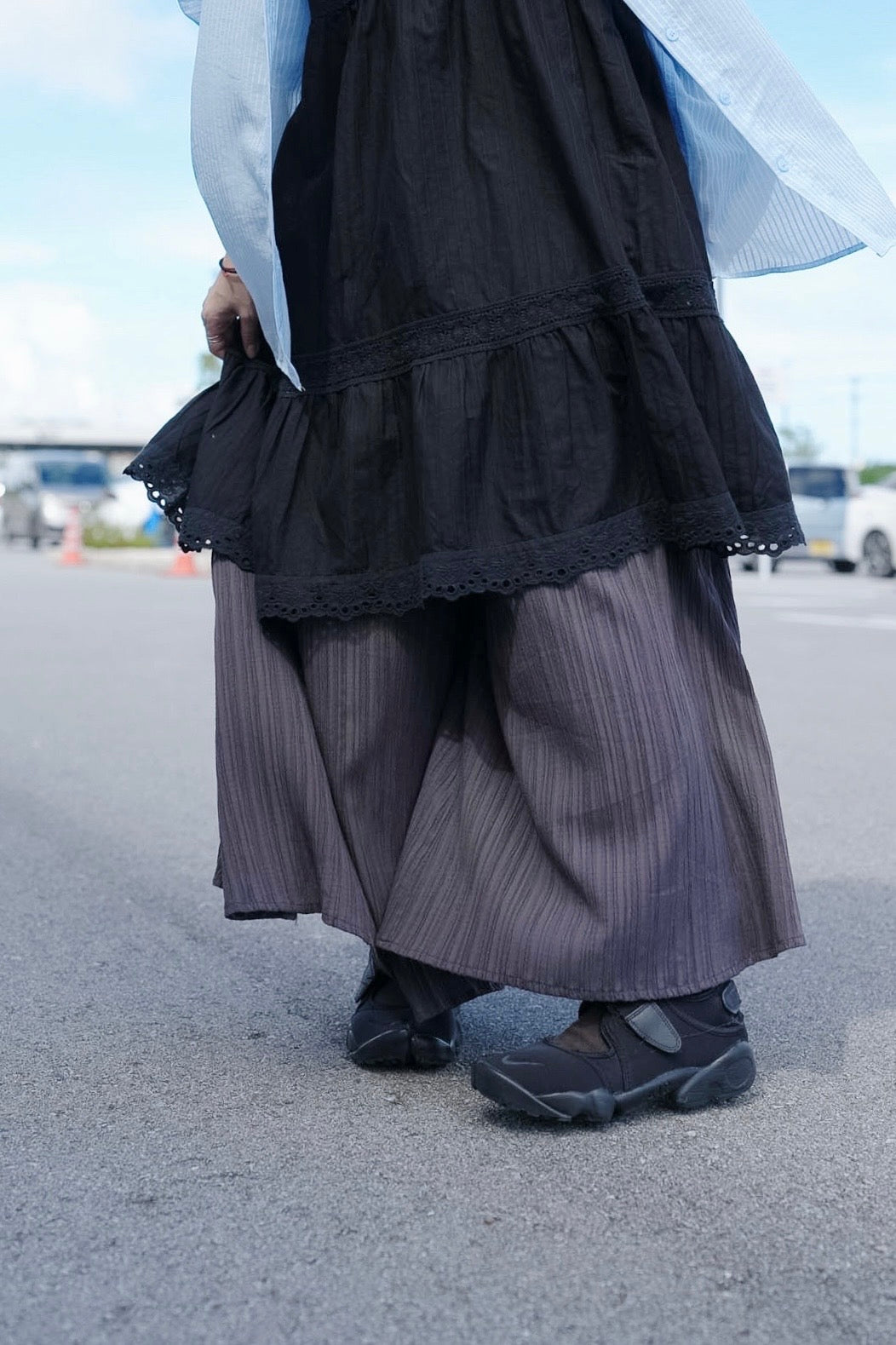 NA492 COOLING RAYON STRIPED CULOTTES