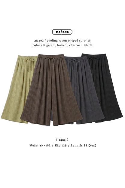 NA492 COOLING RAYON STRIPED CULOTTES