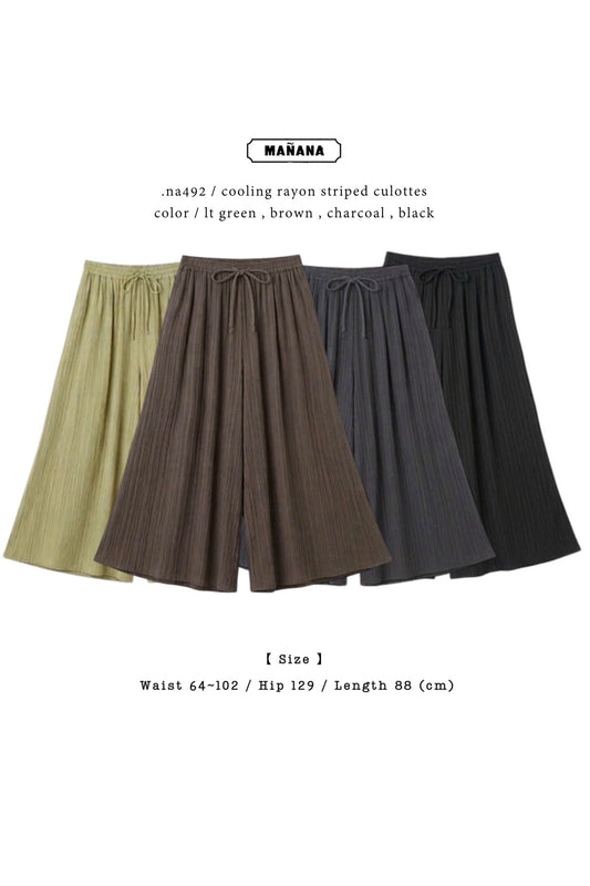 NA492 COOLING RAYON STRIPED CULOTTES