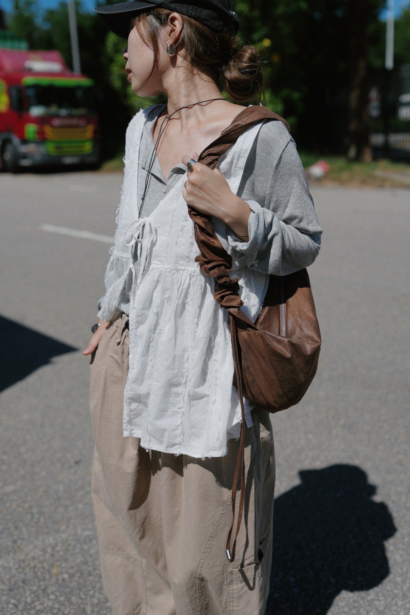 CA911 FRINGED RIBBON VEST