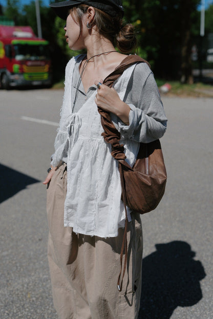 CA911 FRINGED RIBBON VEST