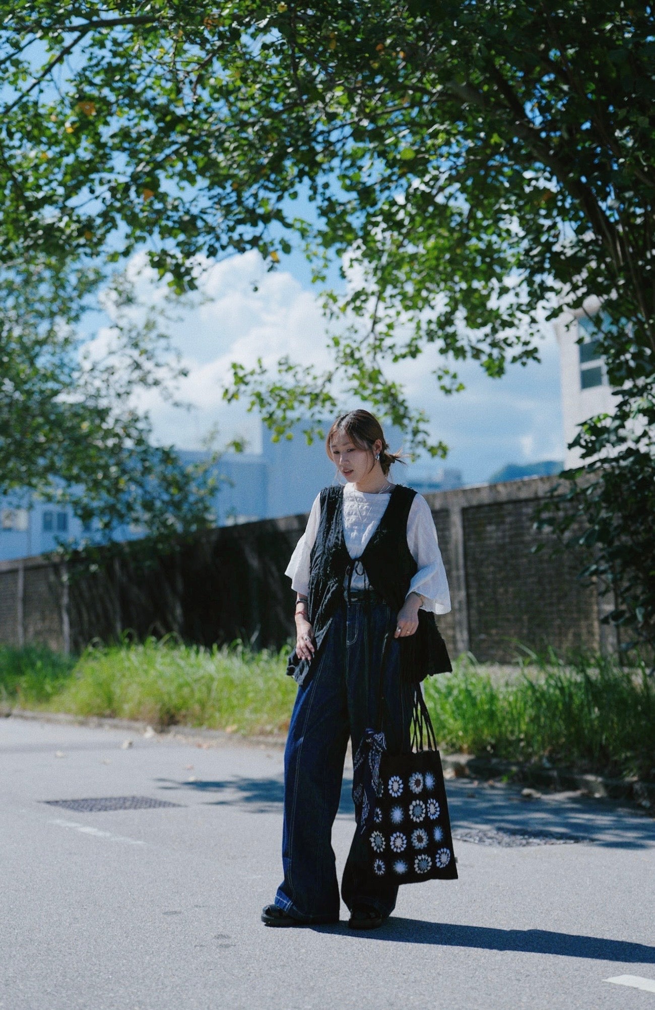CA911 FRINGED RIBBON VEST