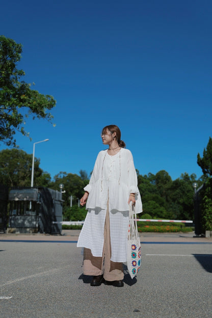 CA912 SLANTED COLLAR LOOSE BLOUSE