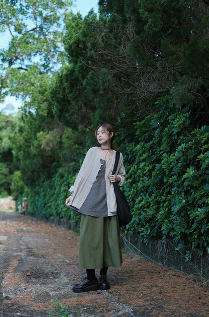 CA912 SLANTED COLLAR LOOSE BLOUSE