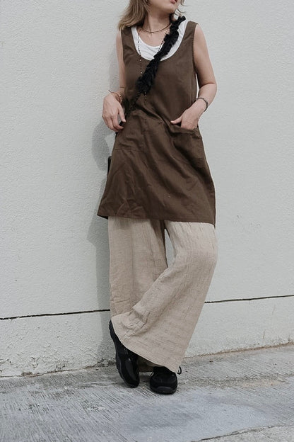 MB015 1+1 LINEN DRESS SET