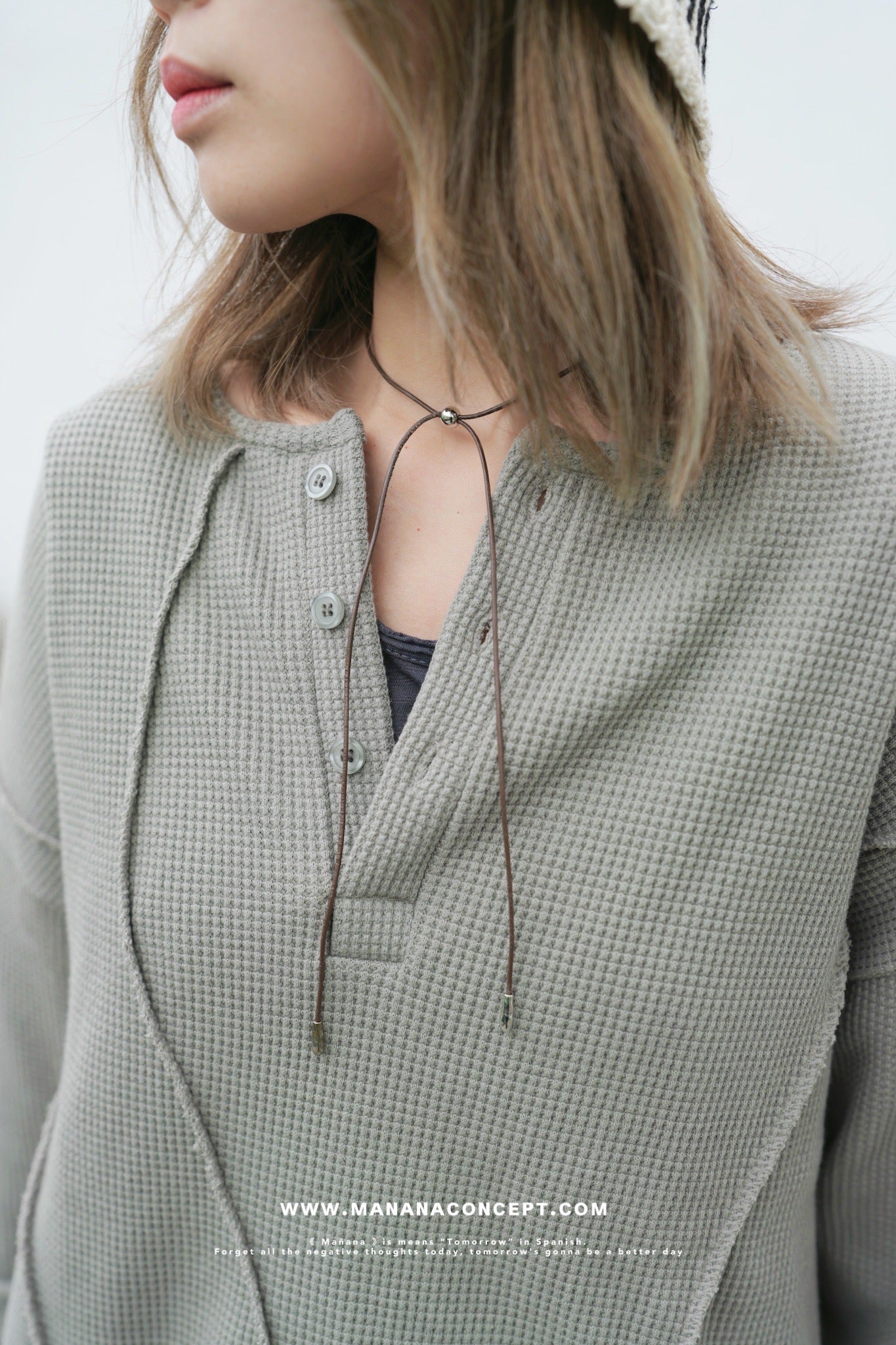 MZ618 LEATHER WRAP NECKLACE