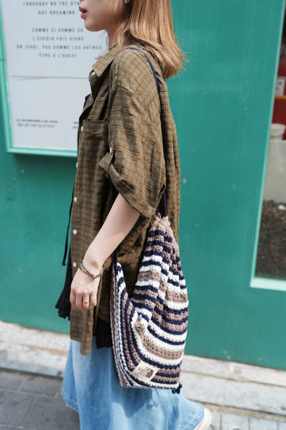 MZ755 LOOSE-FIT PLAID SHIRT