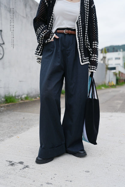 MZ621 WIDE LEG PANTS WITH BELT
