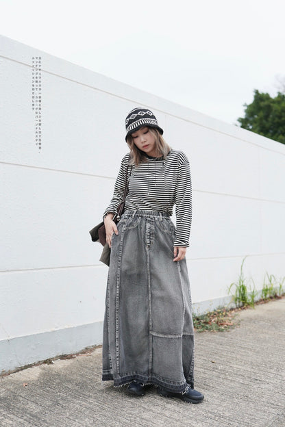 NA434 REMAKE DESIGN DENIM SKIRT