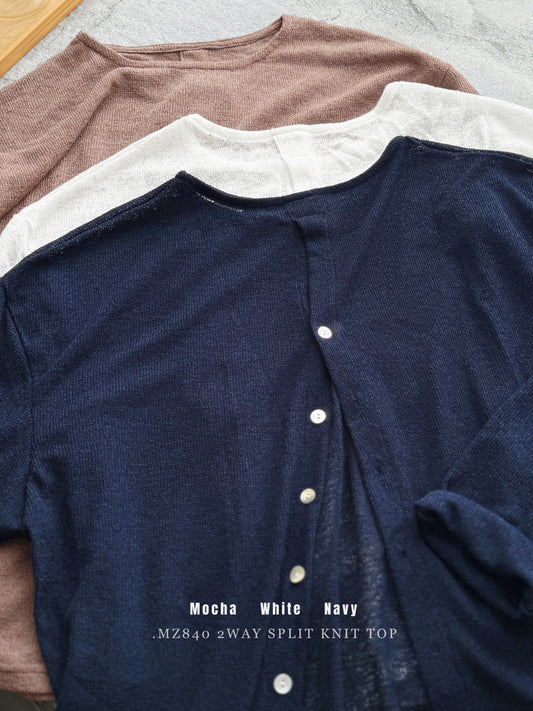 MZ840 2WAY SPLIT KNIT TOP