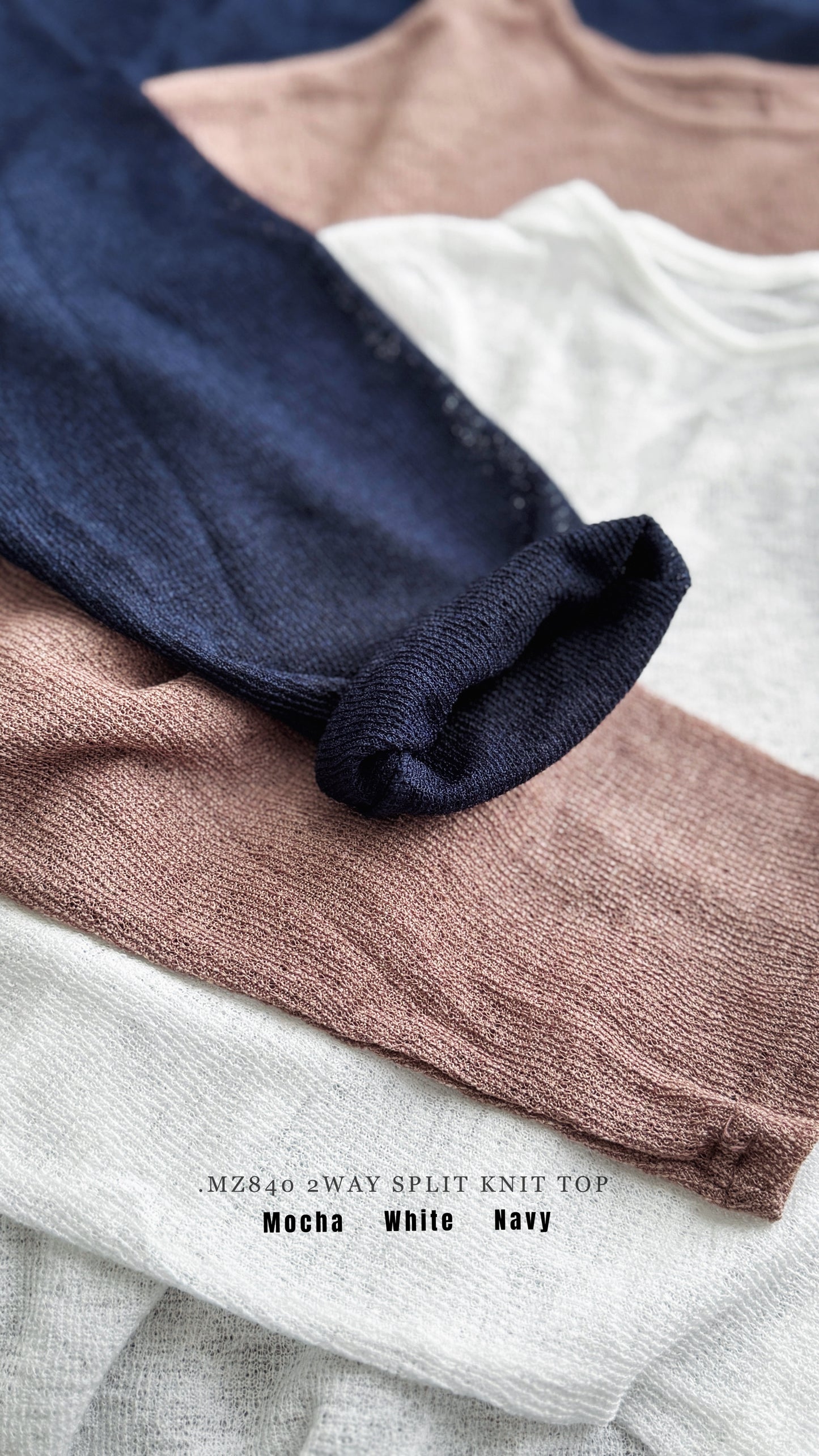 MZ840 2WAY SPLIT KNIT TOP