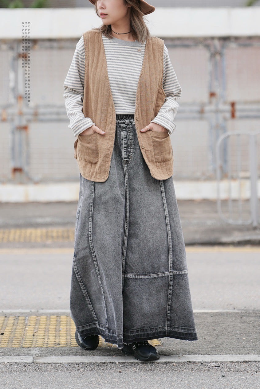 NA434 REMAKE DESIGN DENIM SKIRT