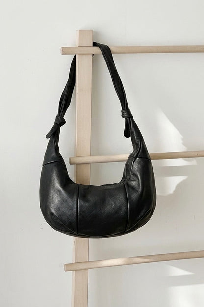MB015 ITALIAN HANDMADE LAMBSKIN CROISSANT HOBO BAG