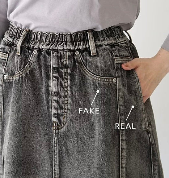 NA434 REMAKE DESIGN DENIM SKIRT