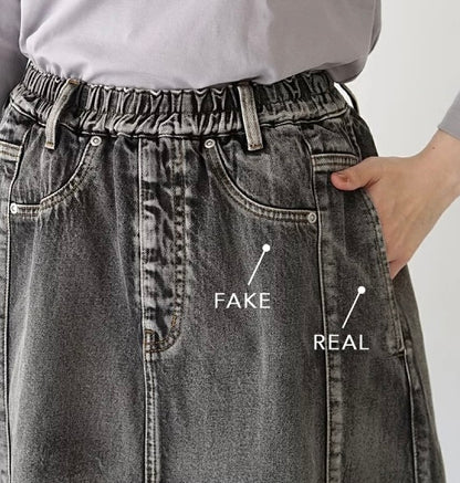 NA434 REMAKE DESIGN DENIM SKIRT