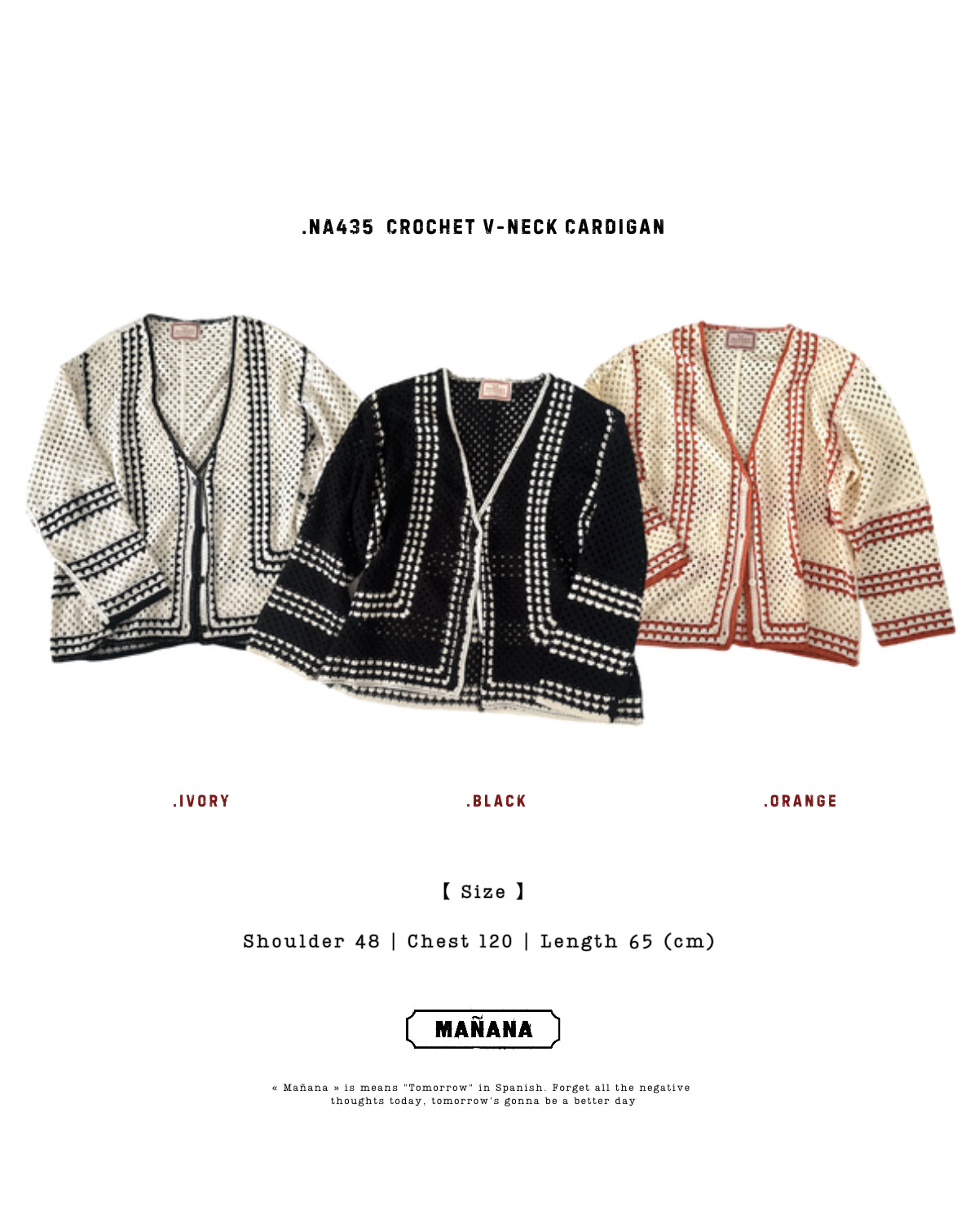 NA435 CROCHET V-NECK CARDIGAN