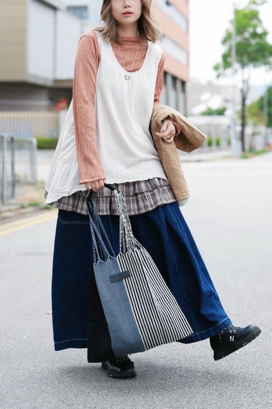 MZ622 LAYERED PLAID TANK TOP