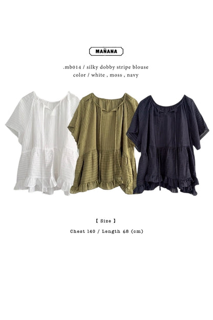 MB0014 SILKY DOBBY STRIPE BLOUSE