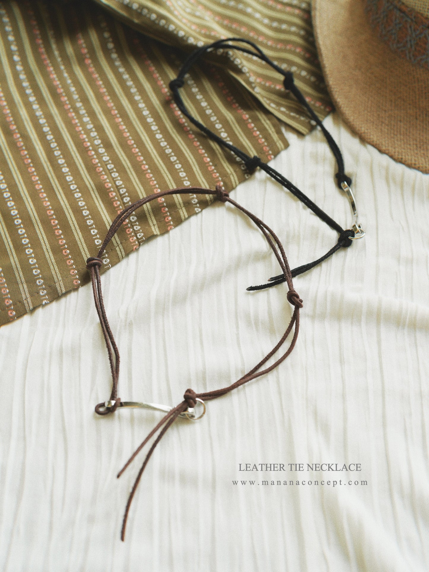 MZ335 Leather Tie Necklace