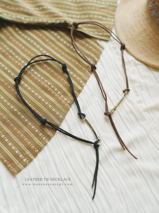 MZ335 Leather Tie Necklace