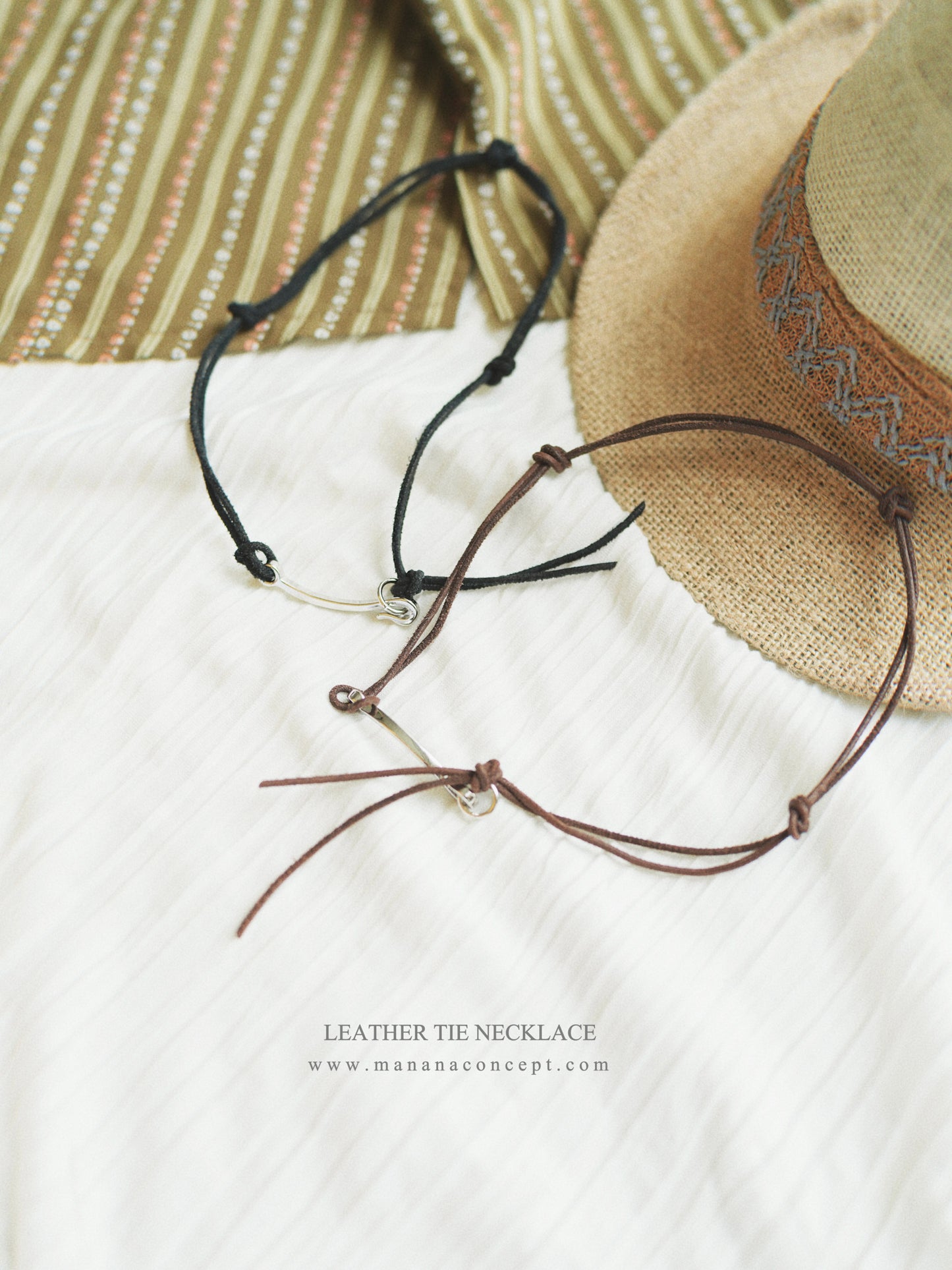 MZ335 Leather Tie Necklace