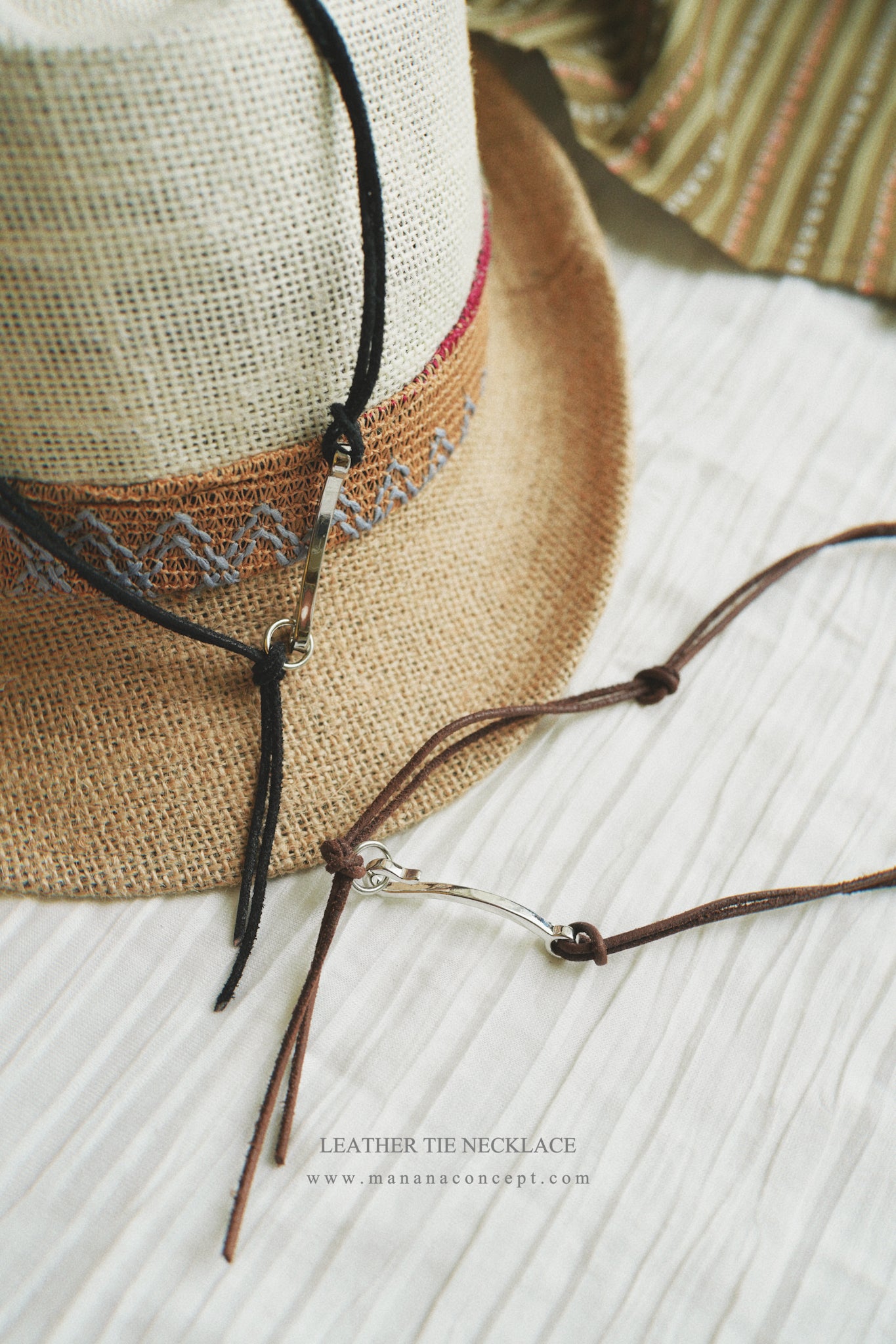 MZ335 Leather Tie Necklace