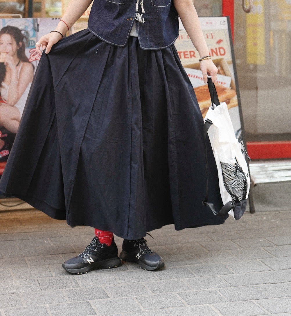 MZ758 POPLIN PLEATED SKIRT ( WITH LINING )