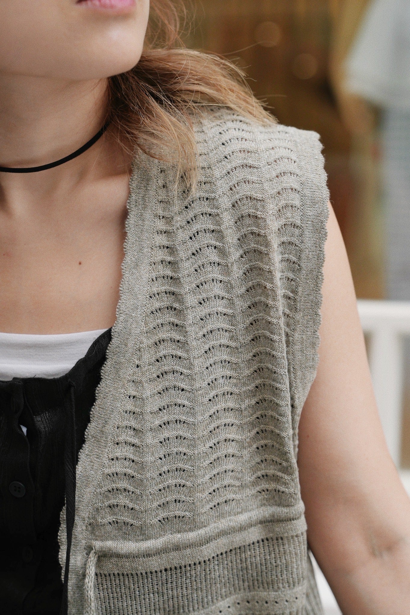 MZ760 RIBBON KNIT VEST