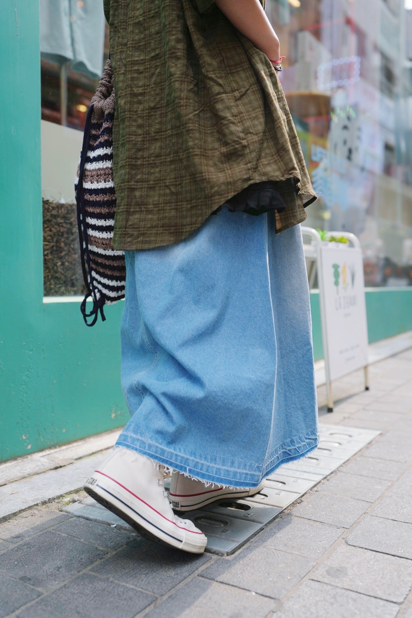 CA701 WASHED DENIM SKIRT