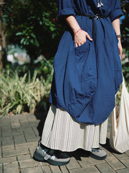 NA404 NATURAL COTTON POCKET DRESS