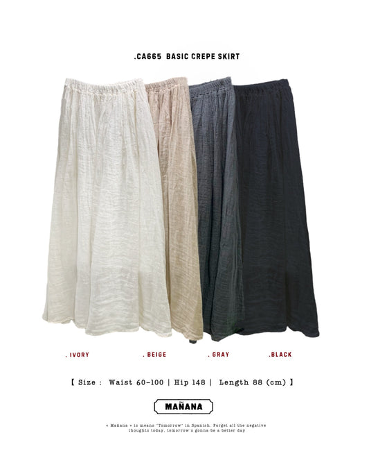 CA665 BASIC CREPE LINEN SKIRT