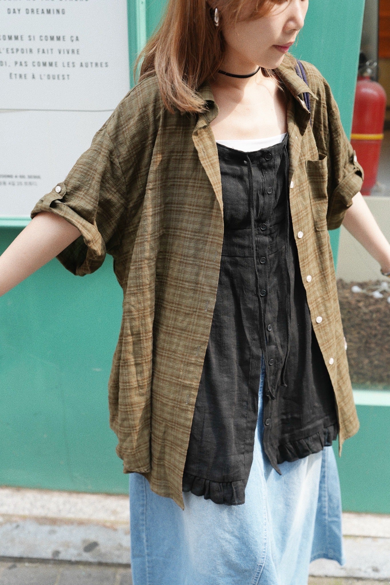 MZ755 LOOSE-FIT PLAID SHIRT
