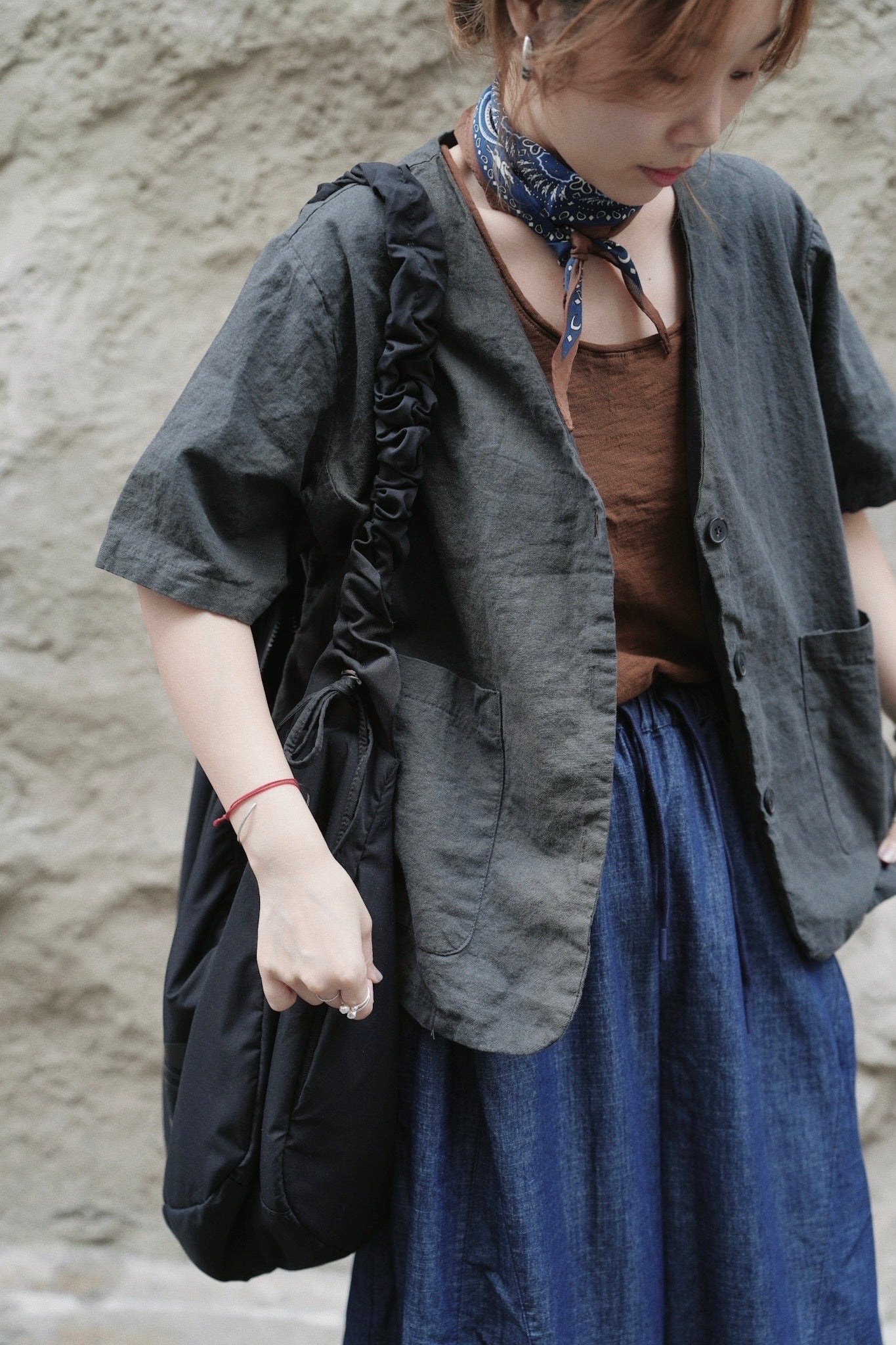 MZ762 V-NECK LINEN BLAZER