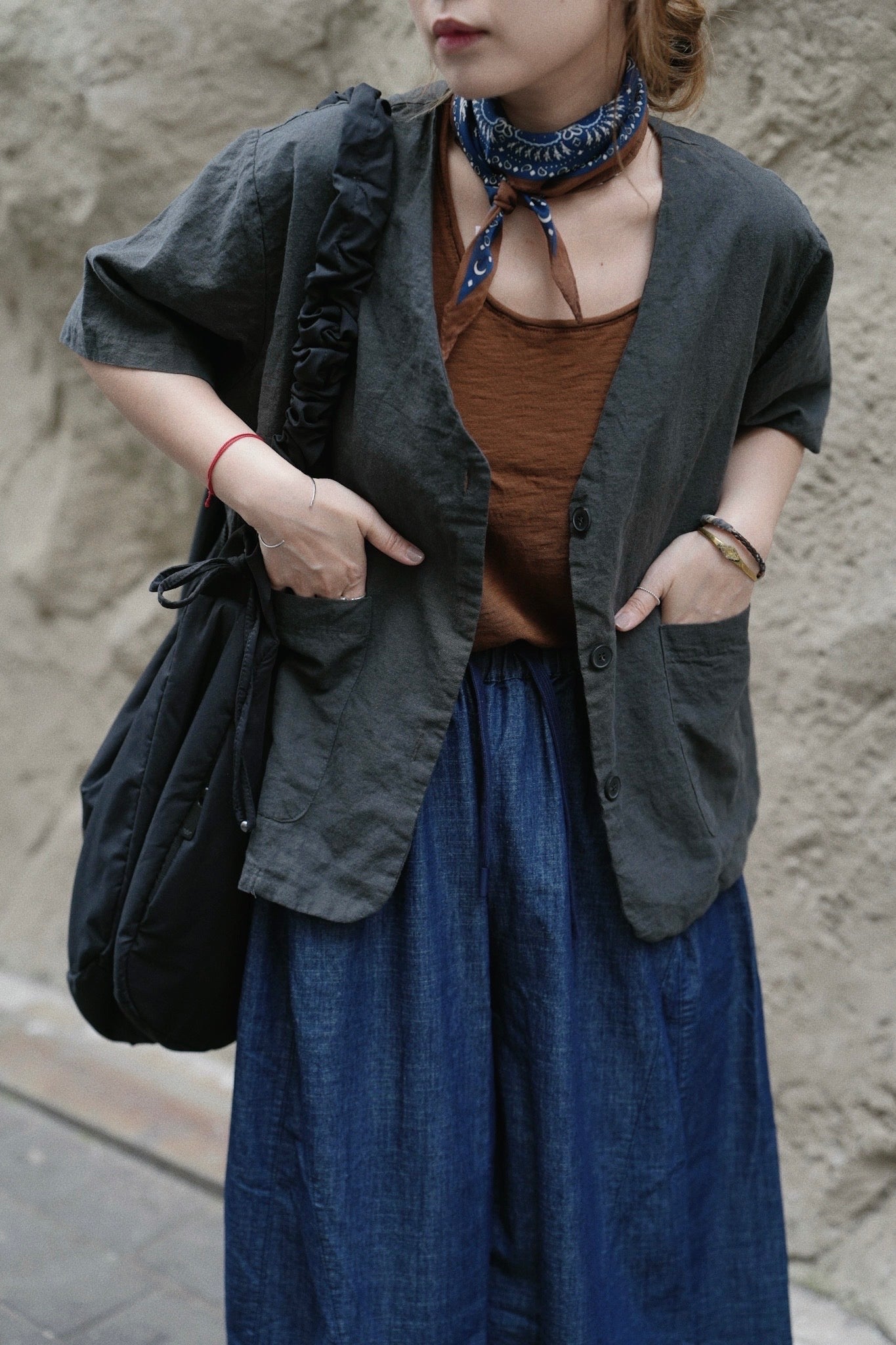MZ762 V-NECK LINEN BLAZER