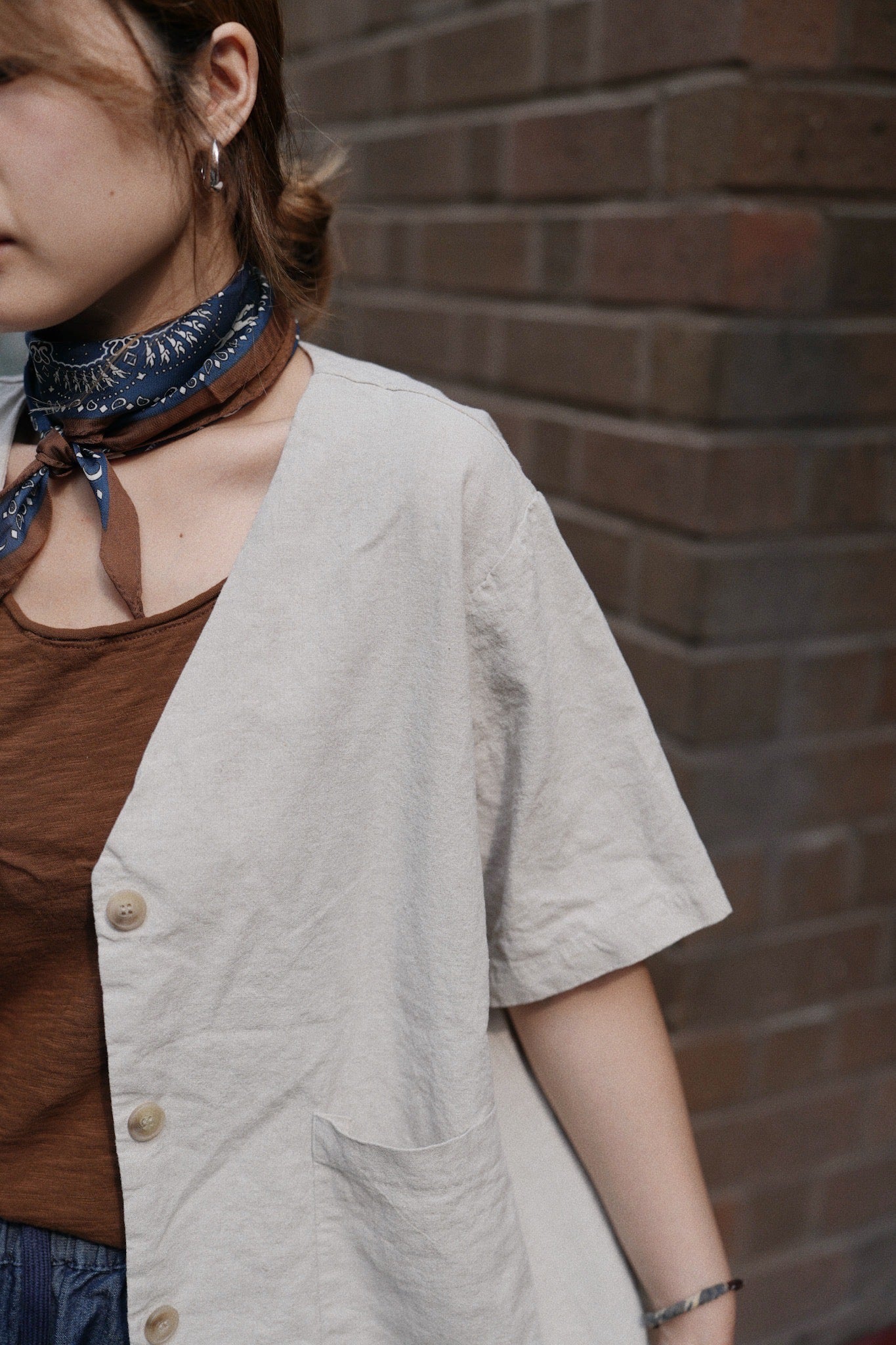 MZ762 V-NECK LINEN BLAZER