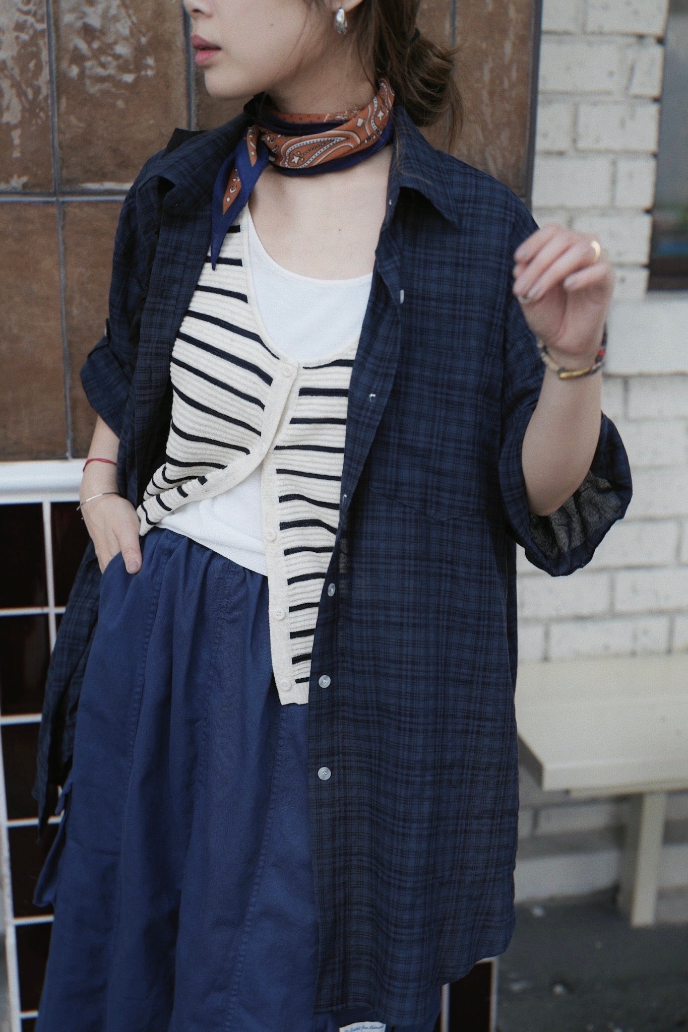 MZ756 2IN1 LAYERED STRIPE VEST TOP